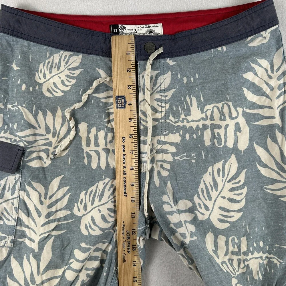 Vans Swim Trunks Mens 32 Blue Tropical Leaf Joel Tudor Board Shorts Pockets